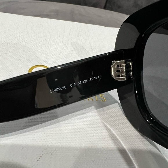 Celine Triomphe Black Sunglasses with Gold Accent - Picture 8 of 17